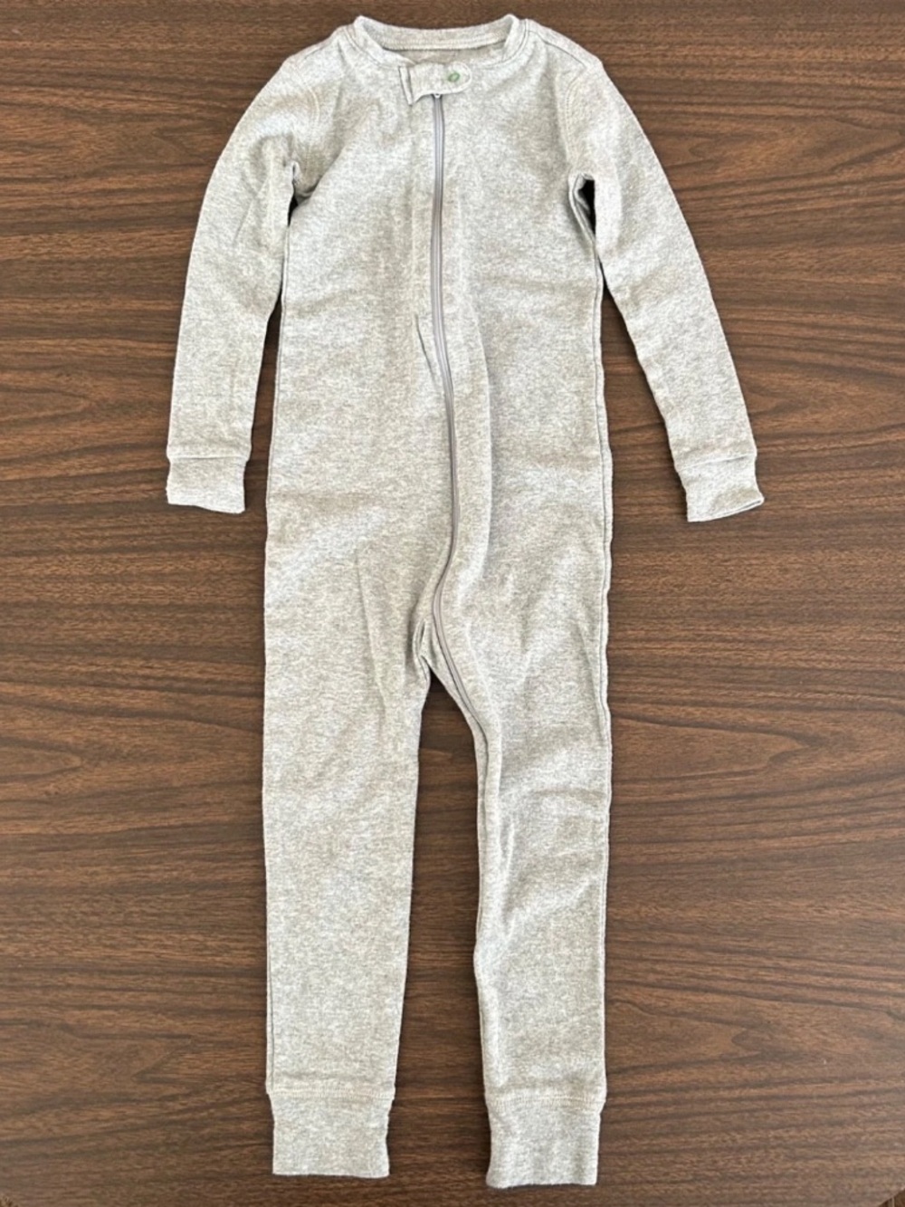Primary One Piece Romper Sleeper Play Suit Size 3 Gray Cuffs